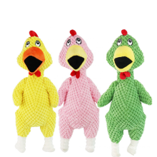 Plush three-color Chicken Dog Chew Squeaky Toy